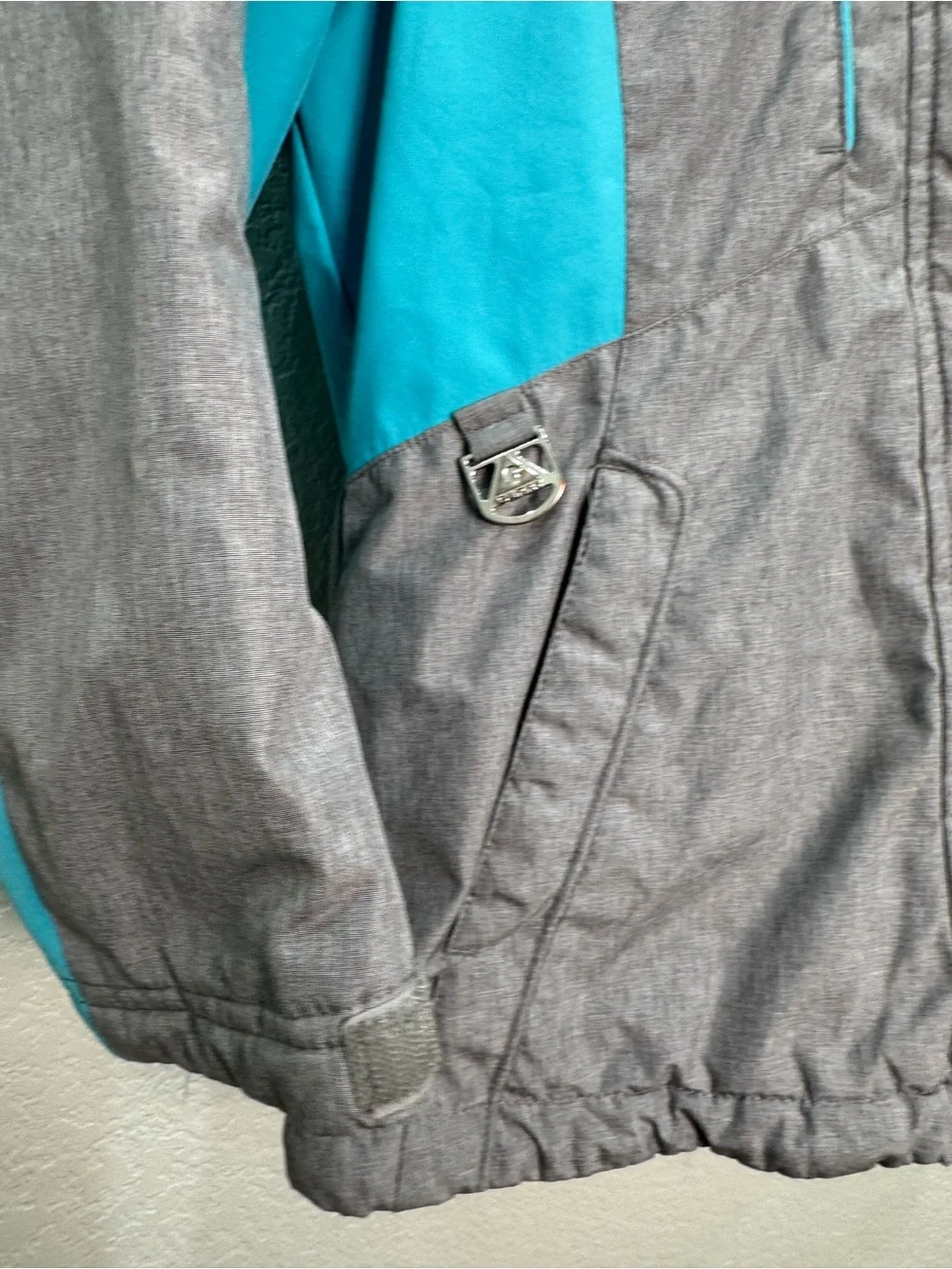 Gerry Girls S 7/8 Gray Teal Insulated Ski Snow Winter Jacket Hooded